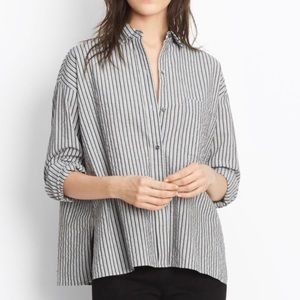Vince Striped Boxy Cotton Shirt Small